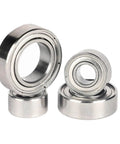 Carbon Brush Micromotor Handpiece Ball Bearing Kit For Electric Nail Drill Hybrid Wear Resistant Anti Rust Sealing Set For 102 102L 105L 120 H120 107 II 10 Pcs 1.5x4x2, close-up of two silver sealed bearings