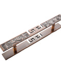 Red Antique Brass Door Pull Handle Set, Double Sided, 80x50cm, showing decorative details and heavy duty aluminum alloy build