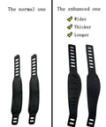 Pair Exercise Bike Pedal Straps Wide Long And Thick Adjustable Rubber Foot Straps comparison normal vs enhanced straps