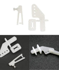Three nylon control horns and connectors from 5 Sets Nylon Control Horns And Steel Pushrods With Pushrod Connector Linkage Stopper For RC Plane