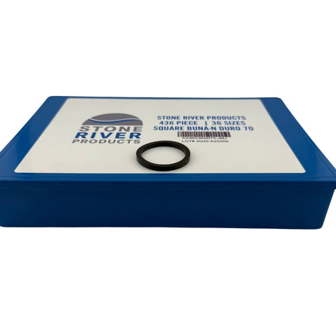 Industrial Buna N Square O Ring Kit Duro 70 436 Pieces 36 Sizes Including AS568 006 Through 220 Lathe Square Cut Washer Rings