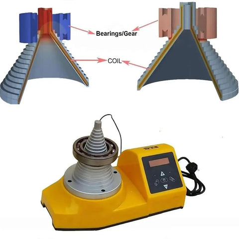 Super Fast 220V Cone Style Induction Bearing Heater for quick and even heating of inner rings, featuring a cone design and control panel.