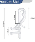 20 Piece Hidden Channel Valance Clips For One Seven Eighth Inch Blinds, clear plastic clip, size dimensions shown