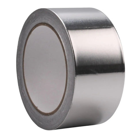 Heavy Duty Aluminum Foil Sealing Tape For Kitchen Exhaust Pipes Perfect Fit Heat Insulation Sun Resistant Tape Smooth Surface Easy To Paste And Trim Long Lasting 10 Meters Roll on a white background.