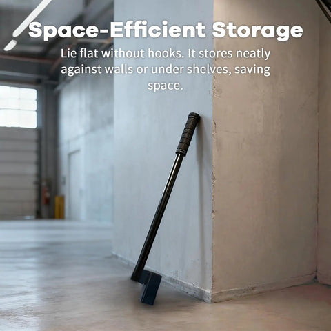 Heavy Duty Container Door Leverage Bar With Non Slip Handle For Shipping Doors Quick Start Lever System Ergonomic Design For Easy Operation Ideal For Loaders Warehouse And Port Workers Durable Black 1 Pack leaning against wall