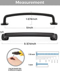 Black 5 Inch Arch Cabinet Pulls Set Of 30 For Kitchen Cabinets And Dresser Drawers, Solid Zinc Alloy Drawer Handles measurements