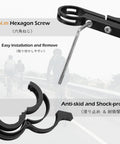 Bike Handlebar Extender 10cm Aluminum Alloy Single Clamp Mount with hexagon screw, showing anti-skid and shock-proof design