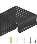 10 Pack Heavy Duty Closet Rod Bracket Set With 90 Degree Triangle Support, Matte Black Steel, Wall Mounted, Includes Anchors and Screws