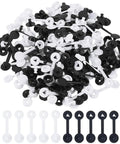 Secure Your Gear Hella Smooth With 300 Black White Tag Fasteners Plastic Flat Round Security Ties for price labels, 0.37x1.24in