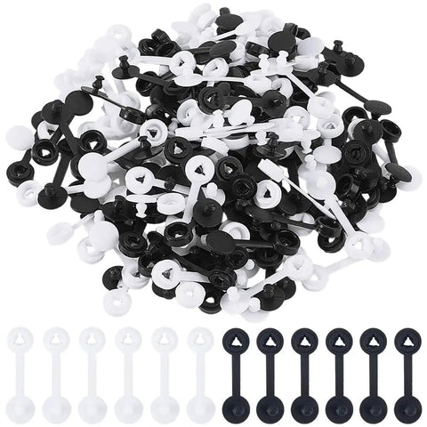 Secure Your Gear Hella Smooth With 300 Black White Tag Fasteners Plastic Flat Round Security Ties for price labels, 0.37x1.24in