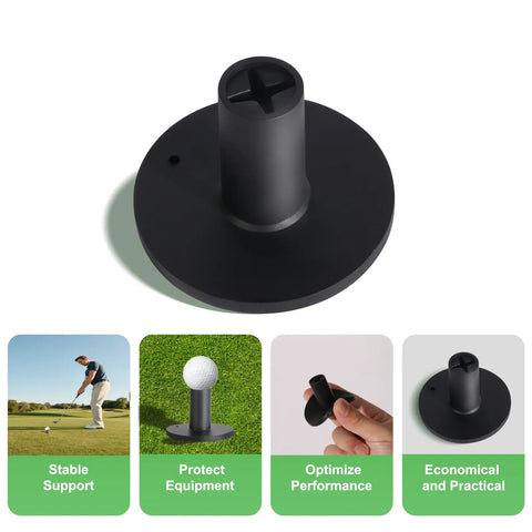 Adjustable Rubber Golf Tees For Mats And Simulators No Slip Durable Indoor Outdoor Practice Tees with Holder, black, 1.5 inch, 5 pack