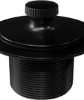 Matte Black Twist And Close Bathtub Drain Stopper Kit Featuring Matching Overflow Faceplate Plus Adapter Bushing For That Slick Bathroom Refresh And Definitely No Fuss Installation Plumbers Choice Gear Handled In A Bulk 50 Pack, close-up view of twist close drain assembly.