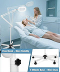 12X Magnifying Glass With Light And Stand, Large 6 By 4 Inch Optical Glass Lens, in use for facial care
