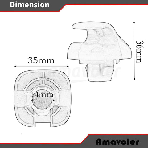 Two Pack Gray Interior Sun Visor Clips Replacement For Honda Civic 1996 2014 CR V 2007 2011 Accord dimensions diagram