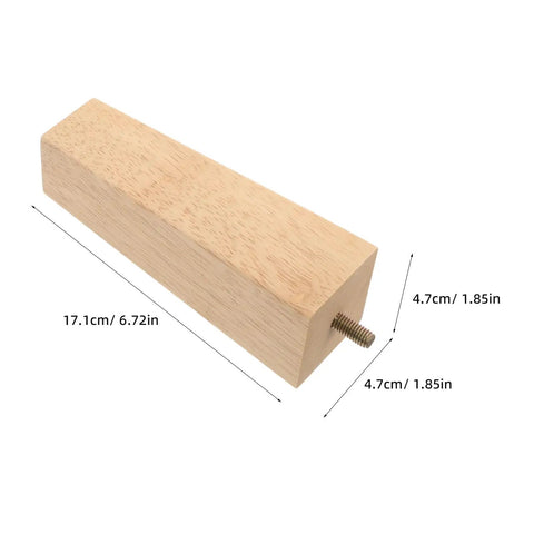 Heavy Duty Wood Square Furniture Legs Set With Screws 6.7 Inch Replacement Feet For Sofa Coffee Table Bench And Home Office Use