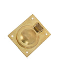 Polished Brass Flush Ring Pull Handle 60mm By 50mm for cabinets and drawers, recessed furniture, cupboards, boat hatch, super easy open lift ring.