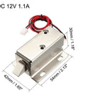 DC 12V 1.1A Electromagnetic Solenoid Latch Lock For Cabinet Doors With 11.4mm Stroke And 300g Pull Force