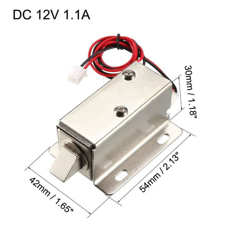 DC 12V 1.1A Electromagnetic Solenoid Latch Lock For Cabinet Doors With 11.4mm Stroke And 300g Pull Force