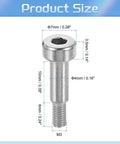 Front view of a Six Pack 304 Stainless Steel Shoulder Bolts With 4mm Shoulder Diameter And 10mm Shoulder Length M3 Thread Hex Socket.