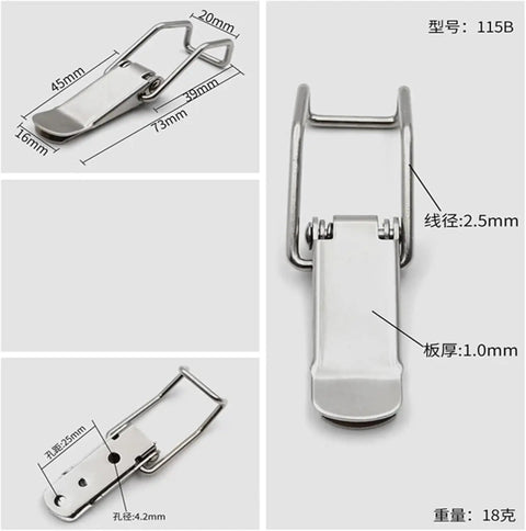 Heavy Duty Stainless Steel Hasp Toolbox Buckle And Toggle Latch For Secure Cabinet Window Box Locking Hardware That Really Holds Tight And Adds Grit To Your Gear, 115B, 73mm