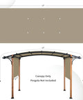 Canopy Replacement For 17x6.8 Ft Outdoor Pergola Gazebo Shade Cover Waterproof Top Khaki Cover Only shown with dimensions.
