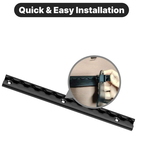 Close-up of quick mount hanger installation on L Track rail, part of 2 Pack 3 In 1 Heavy Duty L Track Hooks For Helmet And Gear Aluminum Alloy.