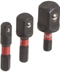 Shockwave Impact Duty Insert Socket Adapters Set 3 Pieces Heavy Duty Socket Holders For Impact Tools Extreme Durability Heat Treated Pro Steel