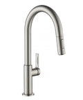 Game Changer Stainless Steel Pull Down Kitchen Faucet With Spot Free Brushed Finish and Full Range Swivel Spout, sleek design.