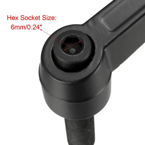 Straight Up Heavy Duty M12 X 40mm Quick Release Clamping Lever Handle with visible 6mm hex socket for secure setups.