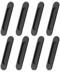 8 Pack Matte Black Aluminum Alloy Recessed Oval Sliding Door Handles For Barn Doors Closets Cabinets Drawers And Wardrobes 180mm Length Punch Free No Drill Easy Install Smooth Edges Rust Resistant Finish, 8 handles