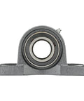 Front view of 1-1/2 Inch Set Screw Mounted Pillow Block Bearing Pack Of 2 With 52100 Alloy Steel ABEC-1 Bearings, Greaseable Cast Iron Housing