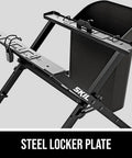 Steel locker plate on Built Tough 15 Amp 8 1/4 Inch Compact Table Saw With Quick Release Folding Stand.