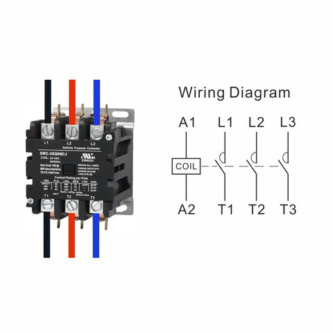Industrial Grade 3 Pole Contactor 60 Amp 240 Volt Hvac Replacement Compatible With 42Ef35Ag and wiring diagram.