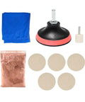 DIY Friendly Car Glass Polishing Kit With Cerium Oxide Powder And Wool Pads including polishing disk and soft towel