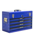 Built Tough 20 Inch Steel Toolbox with four drawers, lockable latch system, portable tool storage for garage and auto repair.
