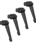 Pro Grade M8 Adjustable Knobs 4 Pack Quick Release Push Button Ratcheting Levers black alloy steel clamping handles side view