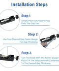 Go-To Universal Spark Plug Gap Tool With 32 Blade Steel Feeler Gauge For Most 10Mm 12Mm 14Mm 16Mm Spark Plugs installation steps