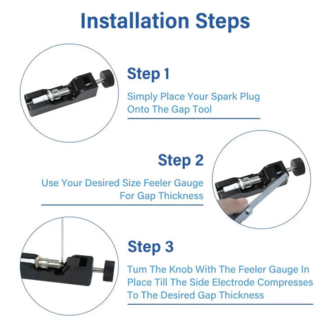 Go-To Universal Spark Plug Gap Tool With 32 Blade Steel Feeler Gauge For Most 10Mm 12Mm 14Mm 16Mm Spark Plugs installation steps