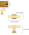 Diagram of 10 Pack Brushed Gold Cabinet Knobs 1.46 Inch 37mm Single Hole Drawer Pulls with measurements, against credit card size reference.