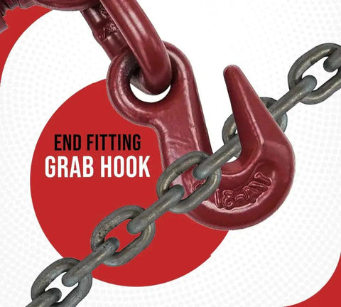 4 Pack Heavy Duty Ratchet Lever Load Binder With Grab Hooks For Three Eighths To One Half Inch Chain 9200 Lbs Working Load Limit