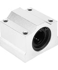 SC30UU Linear Motion Ball Bearing Slide Block Aluminum Alloy Closed End 30mm ID Low Friction High Precision Easy Install For Machinery Equipment Workhorse Rail Travel For CNC Robotics And 3D Printers, closed-end bearing block