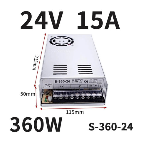 Beefy 360W Switching Power Supply 110V To 220V To 12V 30A DC Converter For Industrial Projects 360 Watt AC To DC Unit With Stable Output And Quick Startup, metal case, 115mm x 215mm