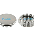 12 Pack Stainless Steel Knockout Plugs For Electrical Boxes featuring knurled grip, shown in 22mm and 27mm sizes for fitting.