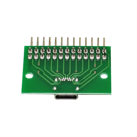 USB 3.1 Type C 24 Pin Breakout PCB Board 4 Piece Set Dope For Prototyping And DIY Power Supply Breadboard Projects with labeled pins