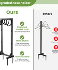 Comparison of Heavy Duty Freestanding Metal Hose Holder Stand With Four Spikes Keeps Your Hose Off Dirt And Kink Free and others