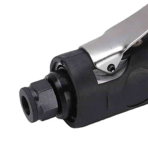 Close-up of the connector on the Straight Up Heavy Duty 90 Degree Air Angle Die Grinder Real Deal 12000 RPM Pneumatic Grinding Tool.