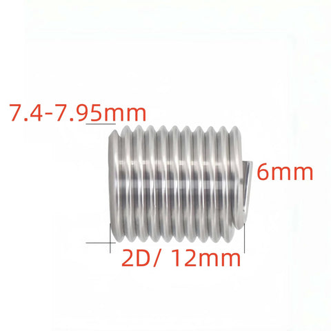 M6 Wire Thread Inserts For 6mm Drill, 1mm Pitch, 2D Length Helicoil Coiled Wire Inserts In 304 Stainless Steel Metric, 100 Pcs Pack