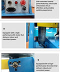 Side view of Badass Benchtop Welding Positioner Rotary Table showing control panel for speed and functions.