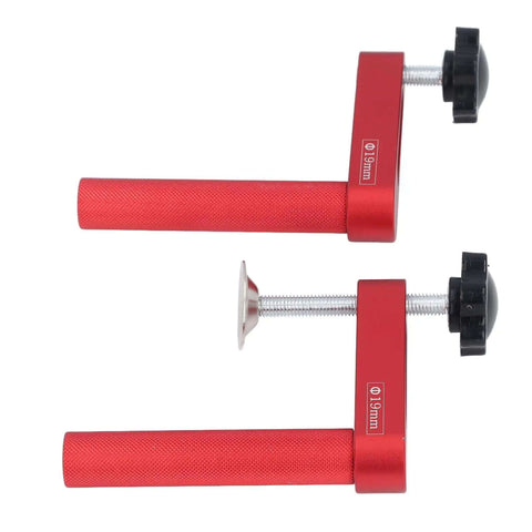 Two Pack Aluminum Woodworking Bench Clamps Hold Down Clamp With 19mm Holes, Quick Release, Adjustable Up To 600 Lb, Rubber Pad Protection
