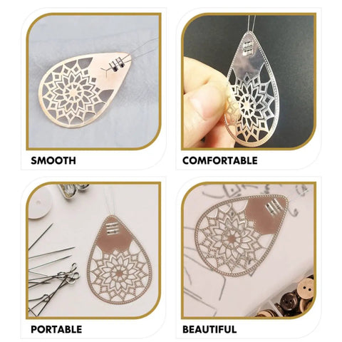 Three Piece Rose Gold Sewing Needle Threaders For Easy DIY Threading Hand Sewing Embroidery And Cross Stitch Projects Lightweight Portable Tools To Save Time And Effort, rose gold needle threader set